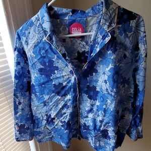 Celia B Large Blue Floral Button Down
